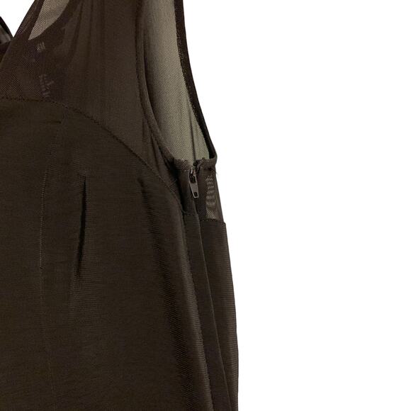 H&M women High low Flared skirt black dress sz 4 semi sheer solid - Picture 12 of 15